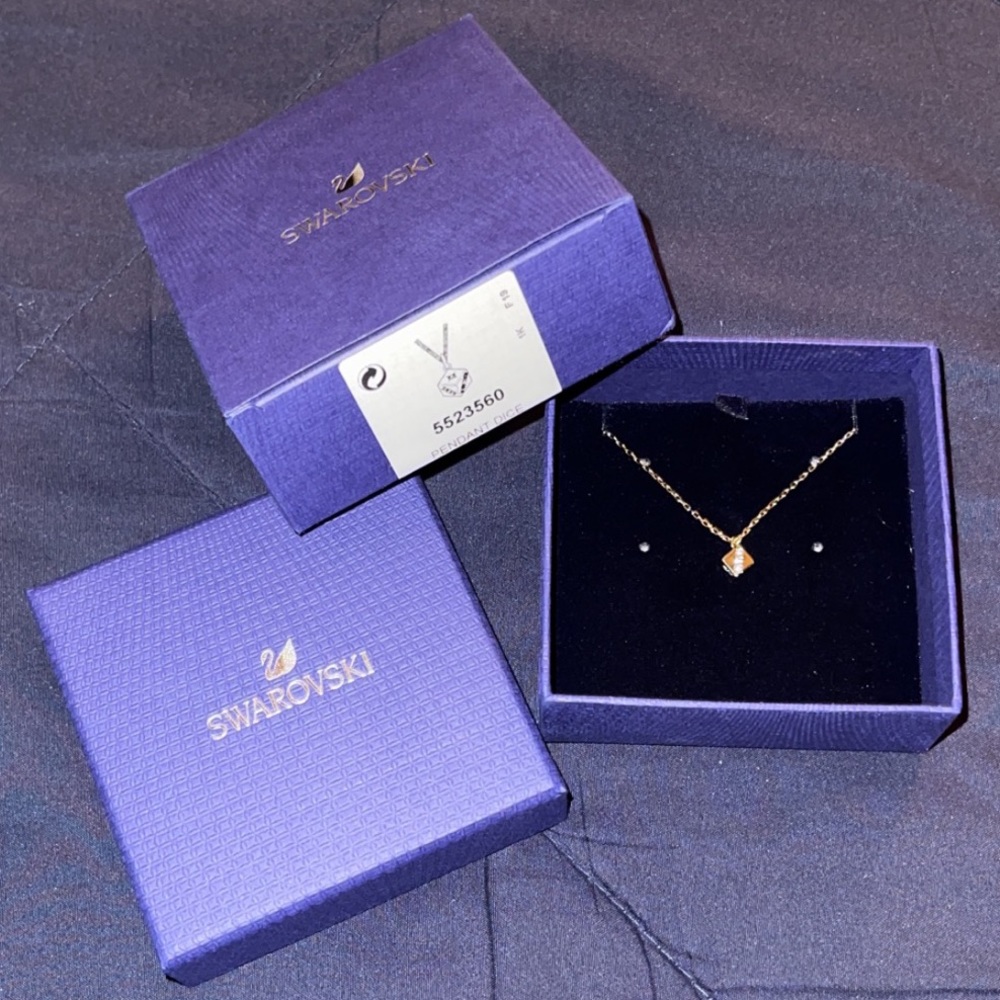 Swarovski Gold Dice Necklace